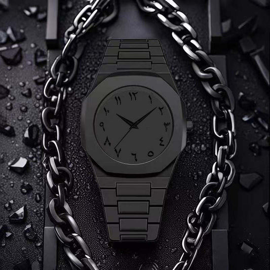 Black Arabic Aura Watch for Men & Women