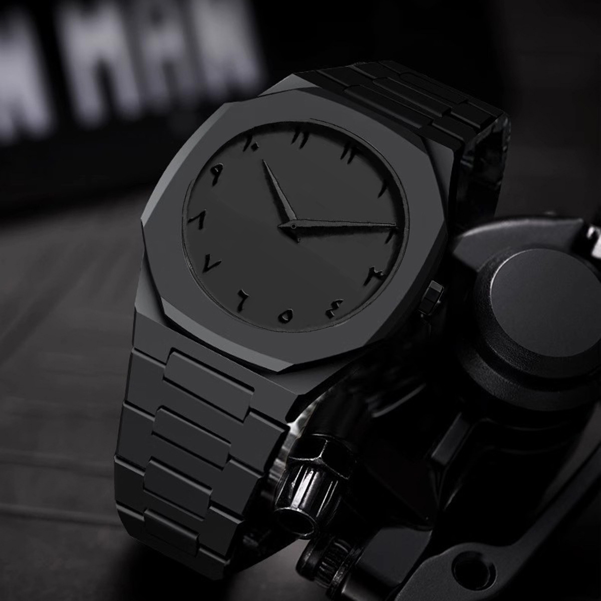 Black Arabic Aura Watch for Men & Women